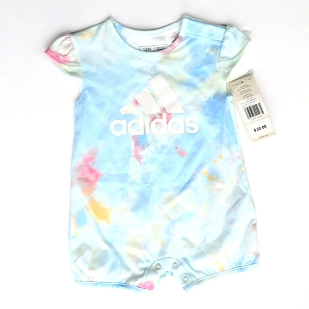 Adidas Infant Tie-Dye One Piece - Blue and Pink
